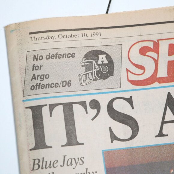 Vintage 1991 Toronto Star Blue Jays Sports Section Classifieds Baseball Retro - Picture 3 of 8